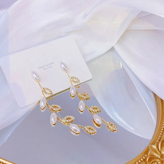 14K Real Gold Plated Earrings Romantic Elegant Bling Wedding Ear Studs for Women Top Quality Glamour Fine Jewelry