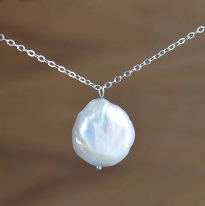 Gray Freshwater Pearl Necklace Baroque Pearl necklace  Pearl Necklace Aqua Chalcedony Seed Pearl Necklace