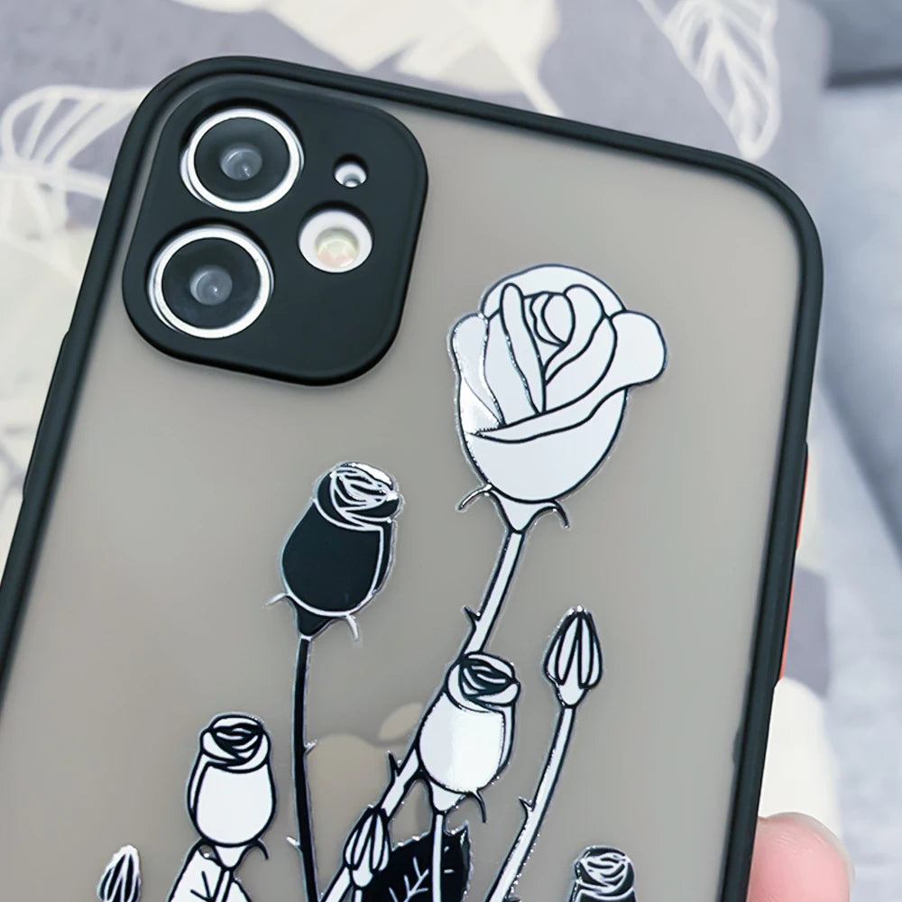 High Quality Rose Butterfly Design Luxury Mobile Phone Case for iPhone 15 Pro Max Shockproof Matte Finish Made TPU PC
