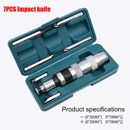 7PCS Impact Screwdriver Set Portable Heavy Duty Shock Screw Driver Chisel Bits Tools Socket Kit With Non-Slip Handle