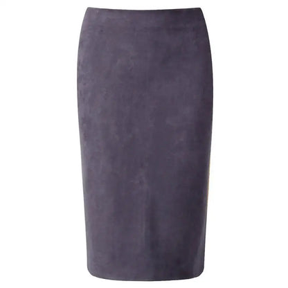 NEW Autumn Summer Women Suede Midi Pencil Skirt High Waist Gray green  XXL Sexy Style Stretch Wrap Ladies Office Work