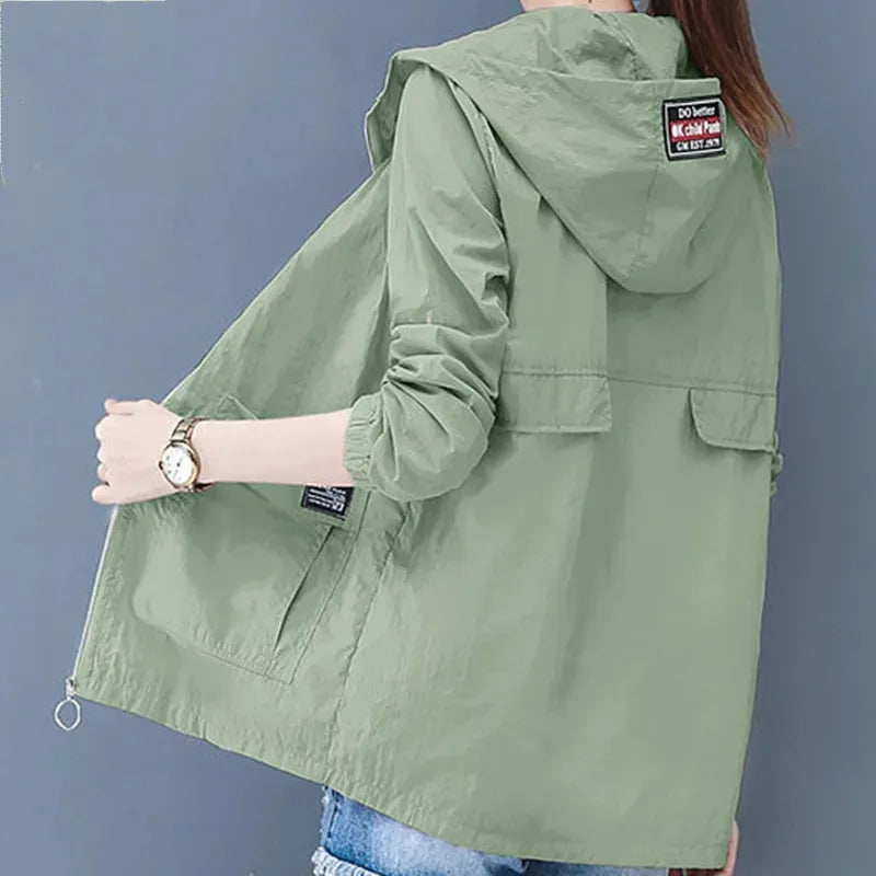 Loose Size 6XL Sun Protection Clothing Women's 2024 Summer Korean Anti-Purple Line Ultra Thin breathable Jacket Mother Top