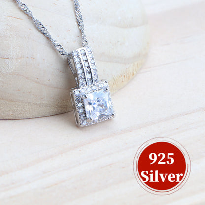 Women 925 Silver Bridal Fine Jewelry Sets Costume Ladies Wedding Jewellery Pendant Necklace Set Stones Earrings Rings Bracelets