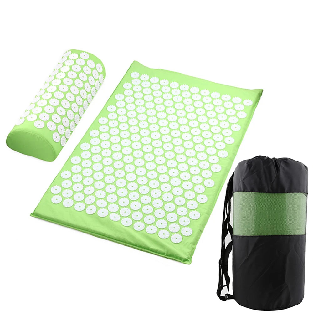 Acupressure Mat Yoga Mat Pillow Meditation Set Massage Mat Relieve Stress Body Pain Fitness Exercise Mats Yoga Massager Cushion