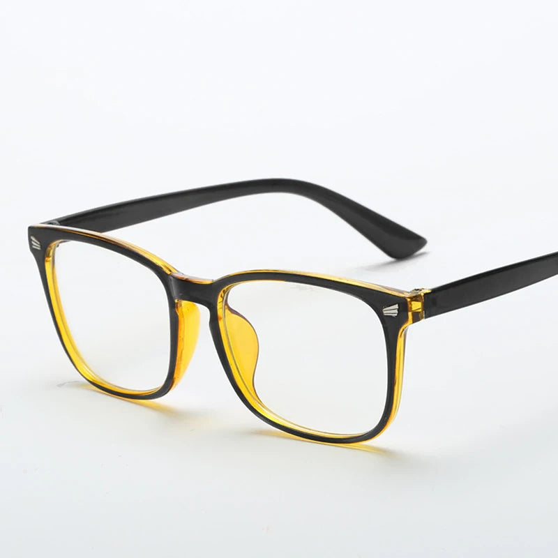 Fashion Unisex Square Glasses Plain Glasses Full Frame Glasses for Men and Women Radiation Protection Optical Glasses