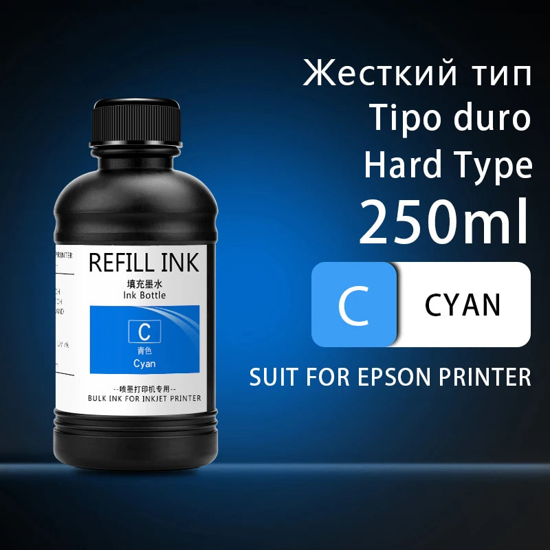 250 ml UV-härtende Tinte für Epson XP600, TX800, XP-600, TX-800, L800, L805, L1800, R290, R300, 1390, 1400, 1410, 1430, DX5, DX7, DX10 UV-Drucker
