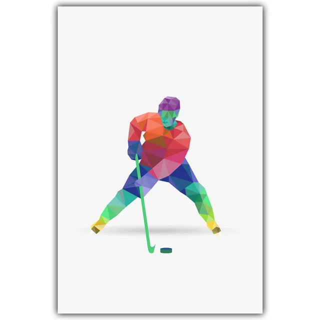 Decorative Canvas Painting Poster Geometric Athlete Wall Art Picture Home Decor