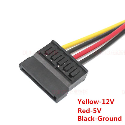 Angitu Hikvison Video Sata Power Adapter 4pin to Sata Female/2*sata 15 Pin HDD Cables Hikvision DAHUA Mini VCR IP Camera CCTV