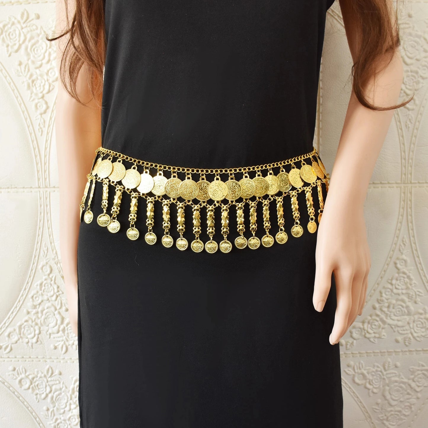 Indian Coin Belly Waist Body Chains for Women Female Gold Alloy Long Tassel Dance Dress Belt Wedding Party Metal Jewelry