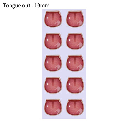 10pcs Cute Cartoon Mouth Stickers DIY Toys Doll Mouth Accessories Glass Crystal Anime Figurine Doll Face Organ Paster Decals