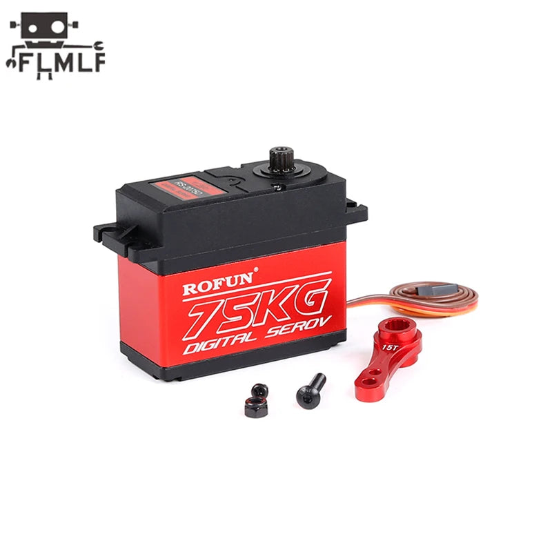 Rc Car 75KG Metal Gear Steering Servo (15T/17T Double-sided CNC Metal Servo Arm) Fit 1/5 Hpi Rofun Km Baja Losi 5ive-T DBXL FG