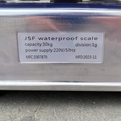 JSF Serie 30 kg Küchenwaage, wasserdicht, Edelstahl, elektronische Tischwaage mit Preisberechnung