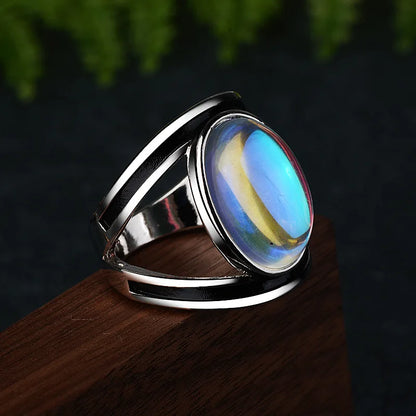 Fine Jewelry Femme Natural Moonstone Rings for Women 925 Sterling Silver Ring Bijoux Wedding Party Jewelry Gift