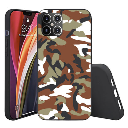 Luxury Green Camouflage TPU Mobile Phone Case for iPhone 13 PRO MAX Soft Matte Finish Shockproof PC Material Packaged