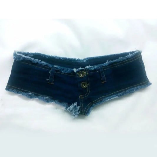 Sexy Low Waist Sexy Jeans Shorts Micro Mini Shorts Crotch Thong Detail Jeans Super Sexy Tight Temptation Erotic Clubwear