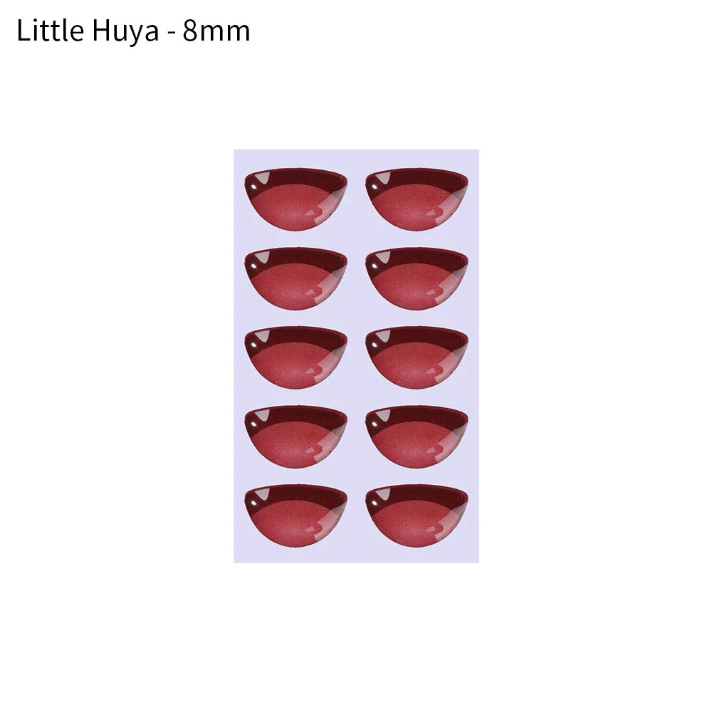 10pcs Cute Cartoon Mouth Stickers DIY Toys Doll Mouth Accessories Glass Crystal Anime Figurine Doll Face Organ Paster Decals