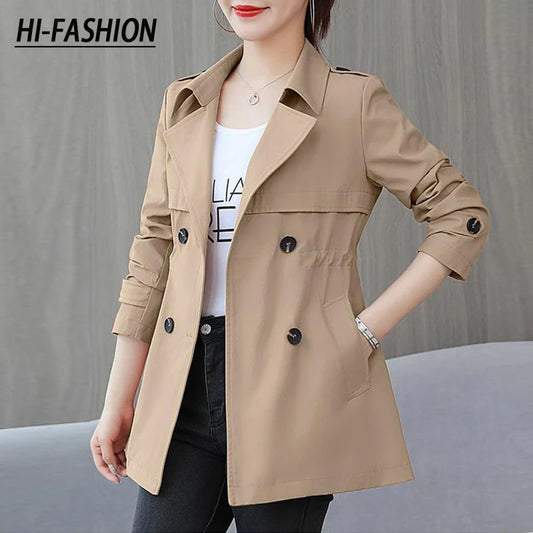 HI-FASHION Autumn Women Jacket Long Sleeve Thin Coats Casual Windbreaker 2022 Female Jackets Slim Fashion Basic Coat Outwear