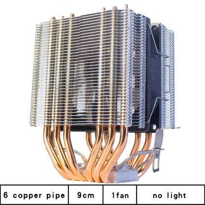 6 Copper Pipe Double Tower ARGB Cpu radiator Cooler 90MM 4Pin Fan 1200 1150 1155 1366 1700 AM3 AM4 X99 2011 PC Heat Sink 2011-V3
