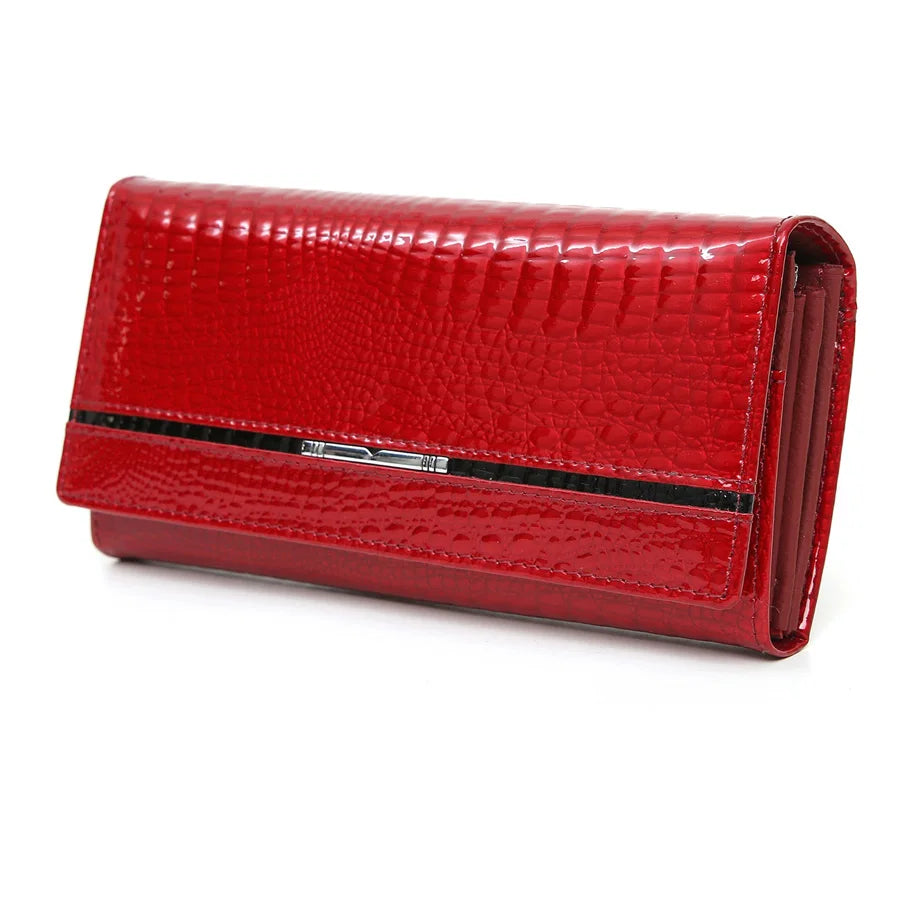 Genuine Leather Wallet Women Alligator Ladies Leather Wallet Famous Brand Real Cowhide Women Purses Long Female Clutch Bag