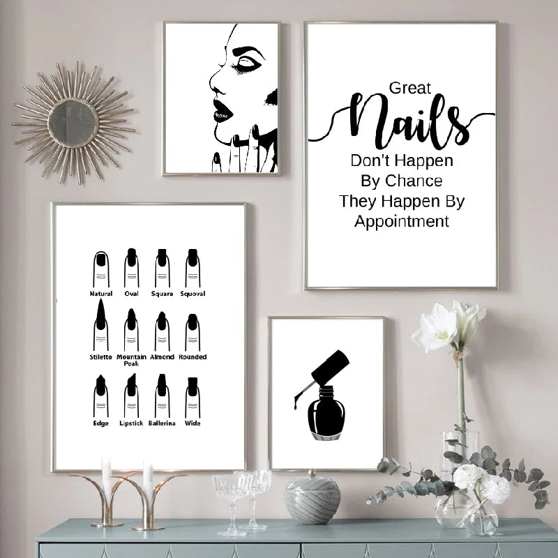 Nail Salon Wall Decoration Beauty Salon Wall Art Canvas Painting Nail Polish Quote Posters and Prints Nail Tech Artist Gift