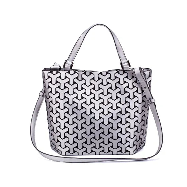 Luminous Reflective Bag Geometric Tote Folding Shoulder Bags for Women 2024 Plain Folding Handbags Sac a Main Female Bolsas
