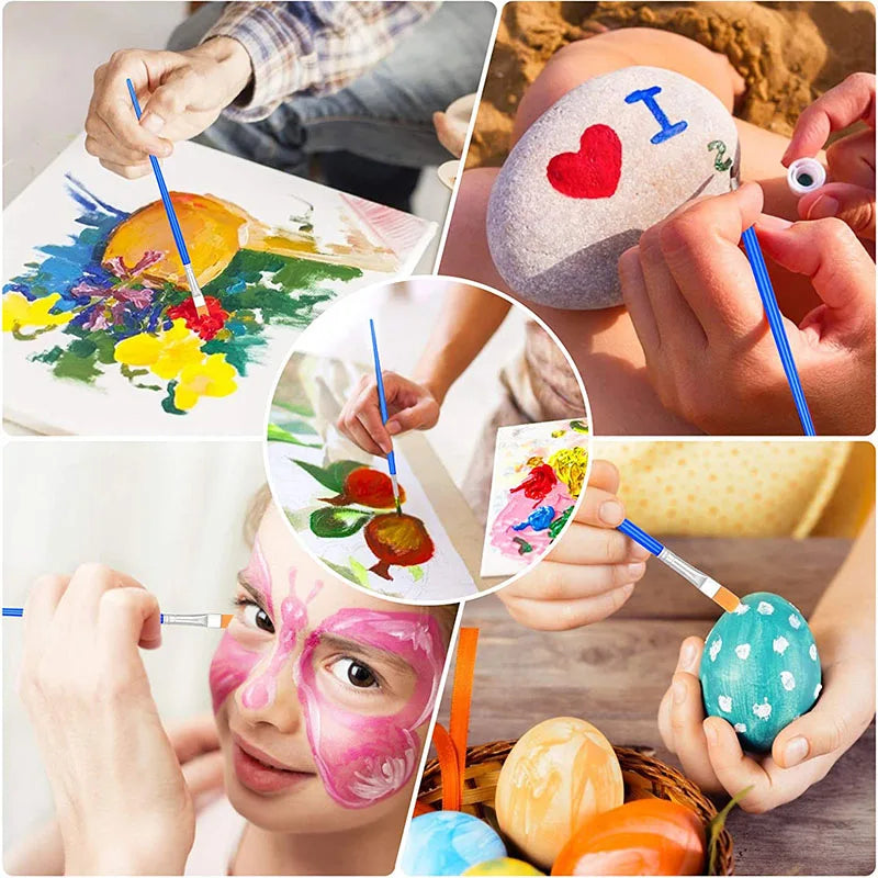 20/30pcs Small Fine Nylon Hair Detail Flat Paint Brush for Drawing Watercolor Brushes Paint Brushes Pen for Art Stationery