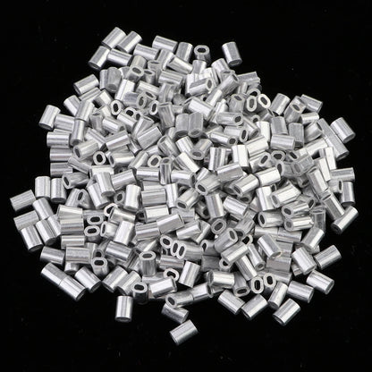 1000Pcs Fishing Double Barrel Aluminium Crimp Sleeves Tube DIY Accessories
