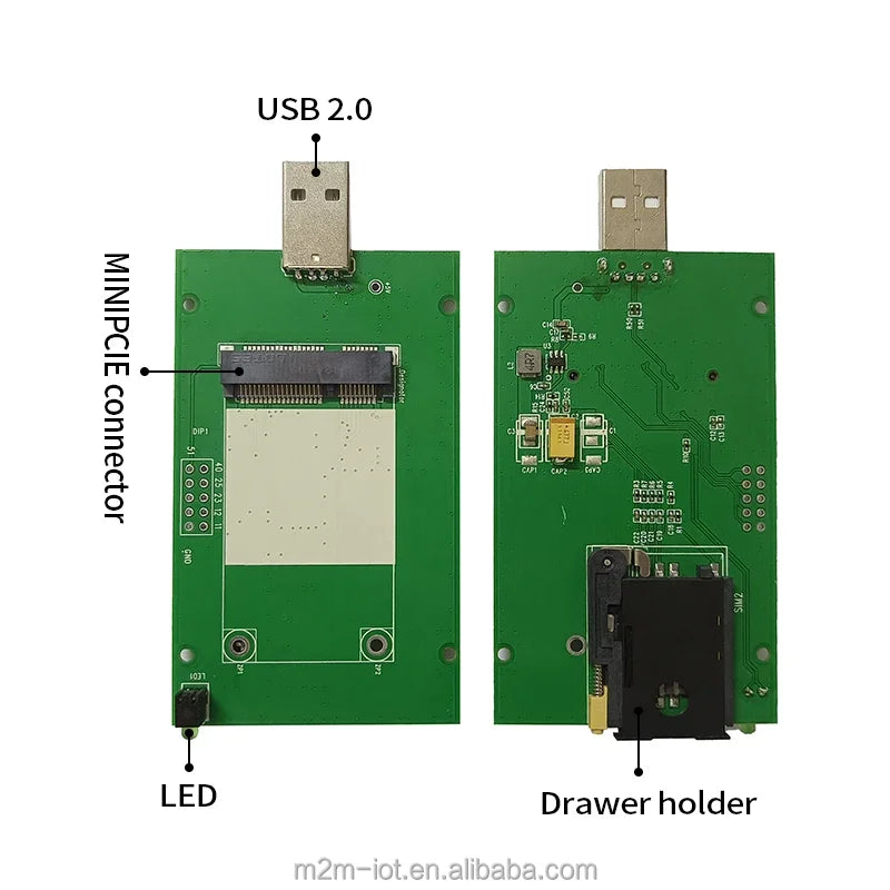 MINIPCIE To USB 2.0 Adapter With Drawer SIM Card For EC25E EC25AU EC25AF EG25 SIM7600G NL668 Wireless Core Board