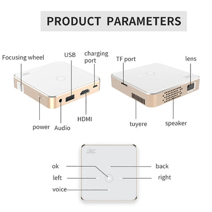 Salange P30 Mini Projector DLP Portable Home Theater 1080P 4K Supported Wifi Screenless TV for Mobile Phone Smartphone