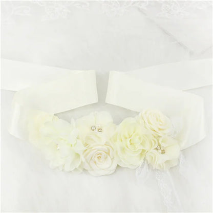Wedding Accessories Bridal Wedding Belts Bridesmaid Sash Floral Belt Satin Flower Sash Woman Girl Sash Belt Wedding Sashes belt