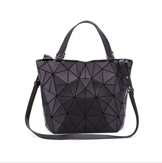 Luminous Reflective Bag Geometric Tote Folding Shoulder Bags for Women 2024 Plain Folding Handbags Sac a Main Female Bolsas