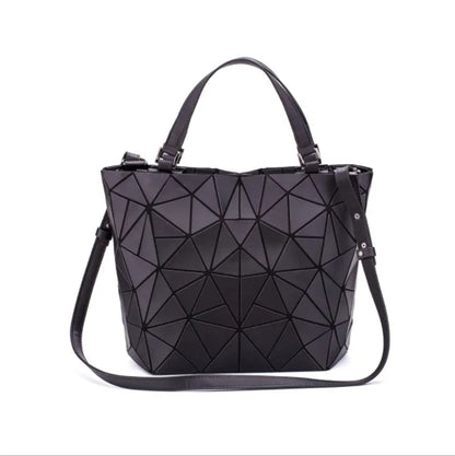 Luminous Reflective Bag Geometric Tote Folding Shoulder Bags for Women 2024 Plain Folding Handbags Sac a Main Female Bolsas