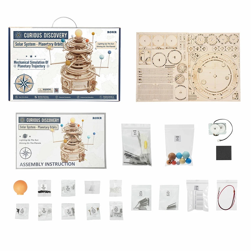 Robotime Rokr DIY-Bausatz ST001 Mechanisches Planetarium 3D-Holzpuzzle für Dropshipping