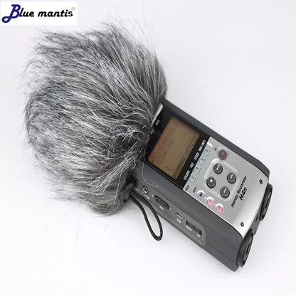 Blue Mantis Dead Cat Pop Filter Outdoor Foam Windscreen High Quanlity Furry  Artificial Windshield For Zoom H4N PRO  Blue Mantis