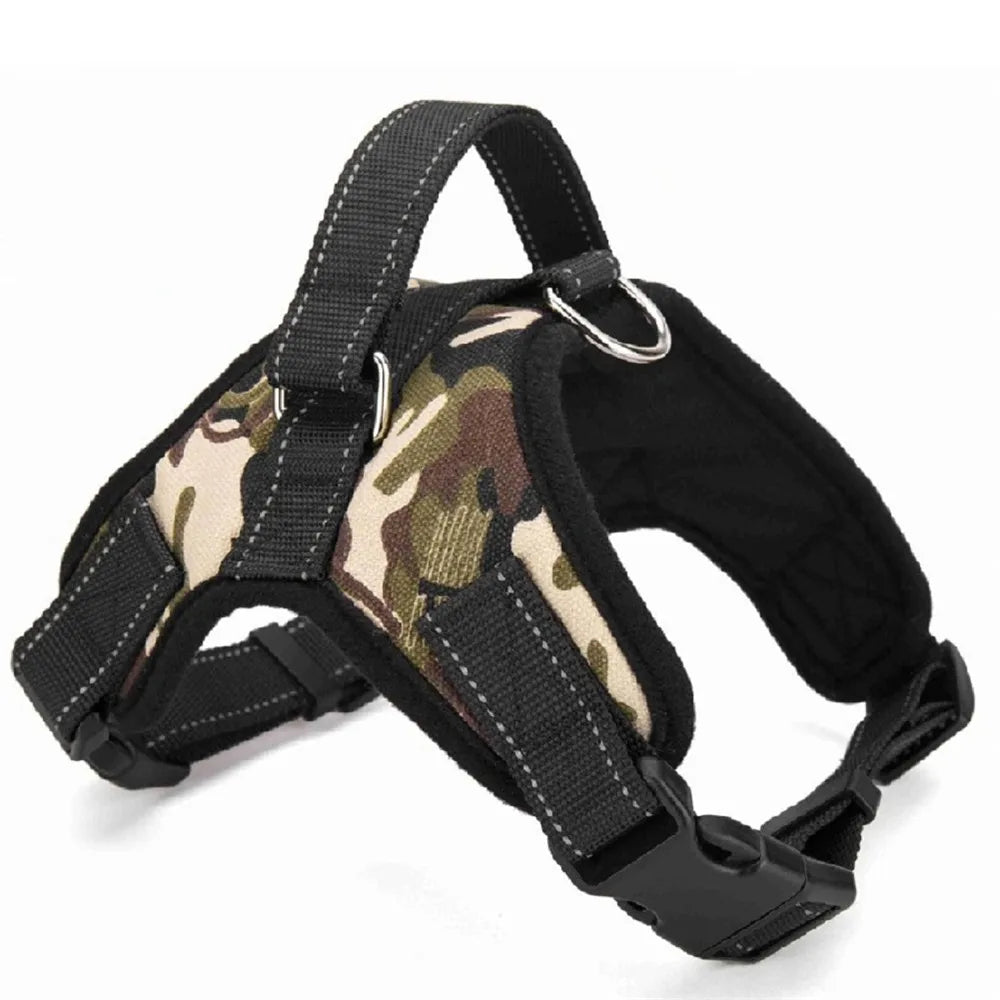 Adjustable Dog Harness Nylon Durable, Padded Reflective Threads Chest Strap for Large Medium Small Dogs, Husky Vest Pet Supplies