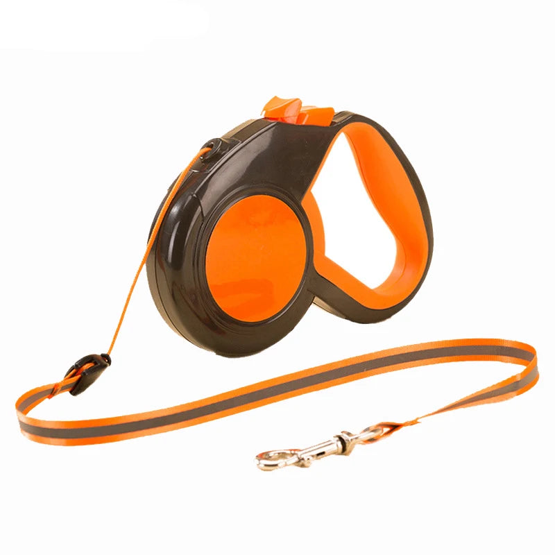 Portable 5 Meters Automatic Retractable Leash Traction Rope Nylon Flexible Pet Dog Lead Night Florescent Leashes Pet Products