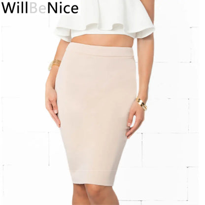 Willbenice Sexy Office Bandage Skirts Nude Purple White Bodycon Slim Womens Knee Length Hot Pink Fuchia Black Pencil Maxi Skirts