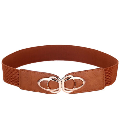 Women's Elastic Stretch Belt with Clasp Alloy Buckle Waist Cinching Waistband Fashion Waist Cinch 4.0cm Wide