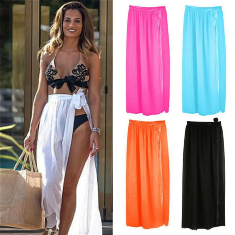 Sexy Beach Skirts Women Beach Dress Sarong Bikini 2024 Beach Cover Up Wrap Skirts Lady Towel Open-Back Swimwear Cover Ups