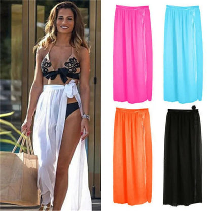 Sexy Beach Skirts Women Beach Dress Sarong Bikini 2024 Beach Cover Up Wrap Skirts Lady Towel Open-Back Swimwear Cover Ups