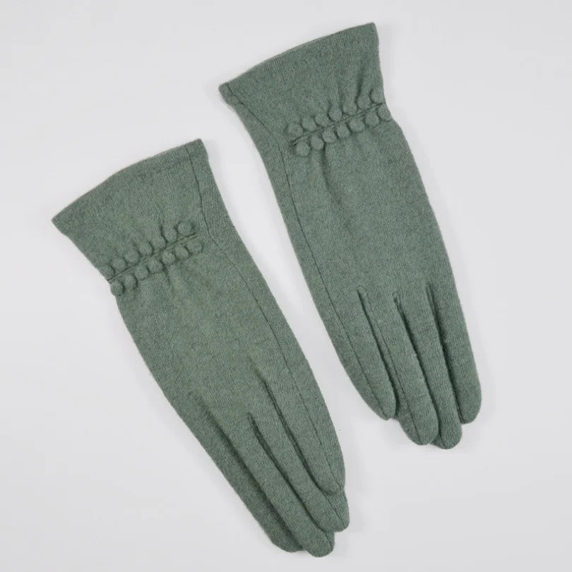 [BYSIFA] Winter Cashmere Wool Gloves Women New Soft Elegant Mittens Gloves Top Grade Thick Warm Touch Screen Ladies Gray Gloves