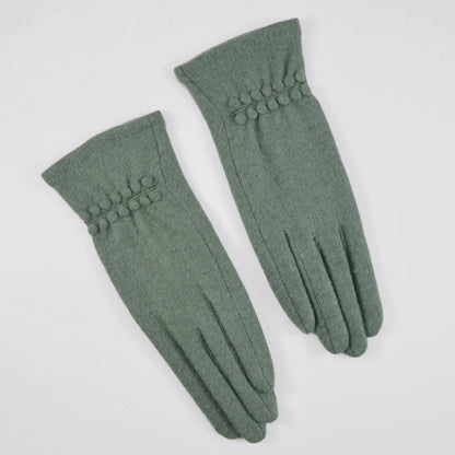 [BYSIFA] Winter Cashmere Wool Gloves Women New Soft Elegant Mittens Gloves Top Grade Thick Warm Touch Screen Ladies Gray Gloves