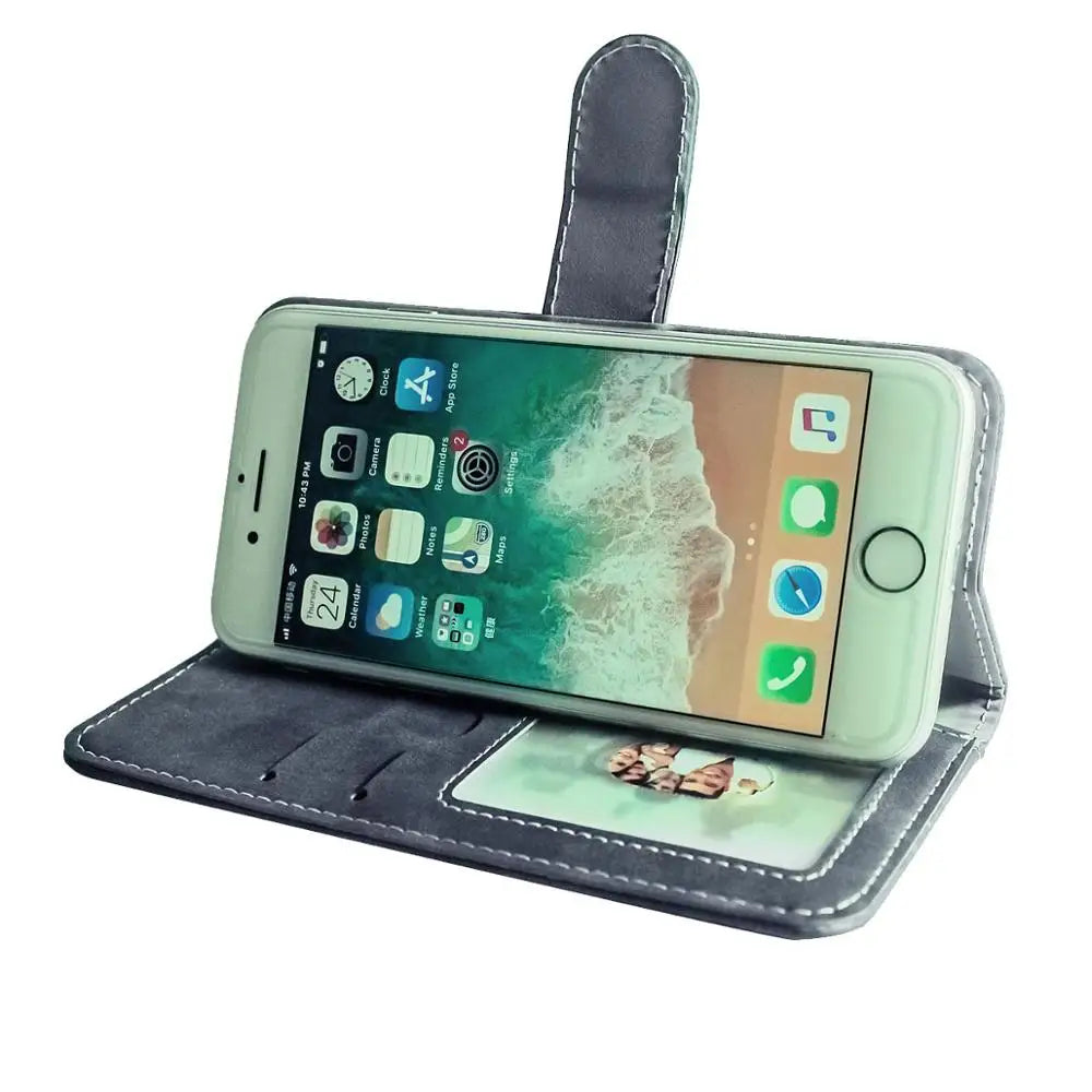 Vintage Leather Wallet W&O X200 Pro Case Flip Luxury Card Slots Slip-resistant Cover Phone Protective Cases Bags