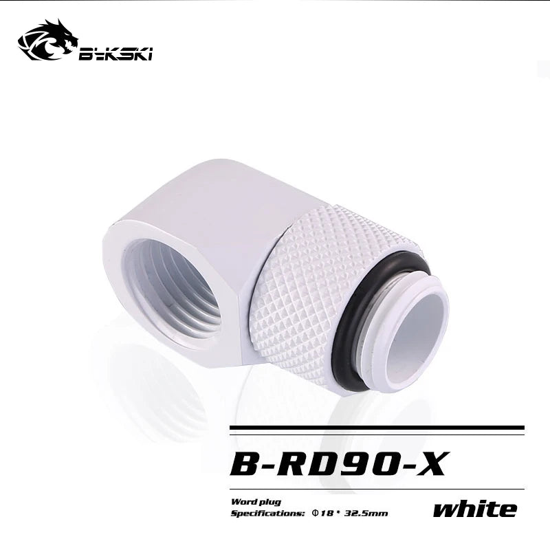 BYKSKI G1/4'' 90 Degree Rotary Compression Fitting / Brass Accessories of Water Cooling Adaptors Copper Metal Connector B-RD90-X