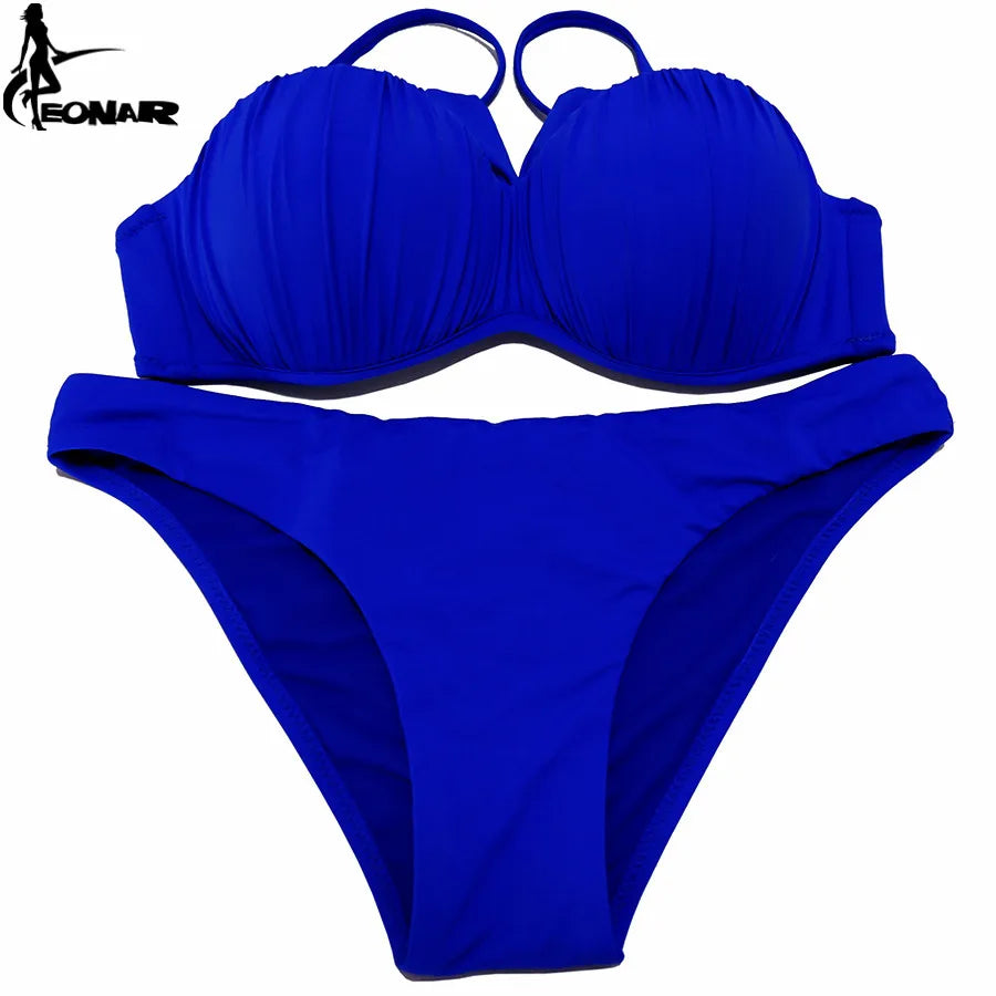 EONAR Swimwear Top Wavy Push Up Bikini Sexy Bikini Set Brazilian Bikinis Women Bathing suit Swimsuit Plus Size Swimwear XXL