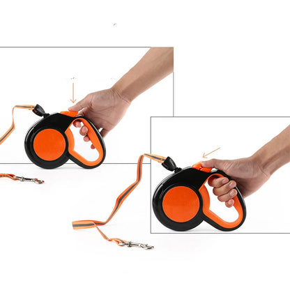 Portable 5 Meters Automatic Retractable Leash Traction Rope Nylon Flexible Pet Dog Lead Night Florescent Leashes Pet Products