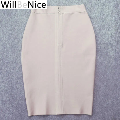 Willbenice Sexy Office Bandage Skirts Nude Purple White Bodycon Slim Womens Knee Length Hot Pink Fuchia Black Pencil Maxi Skirts