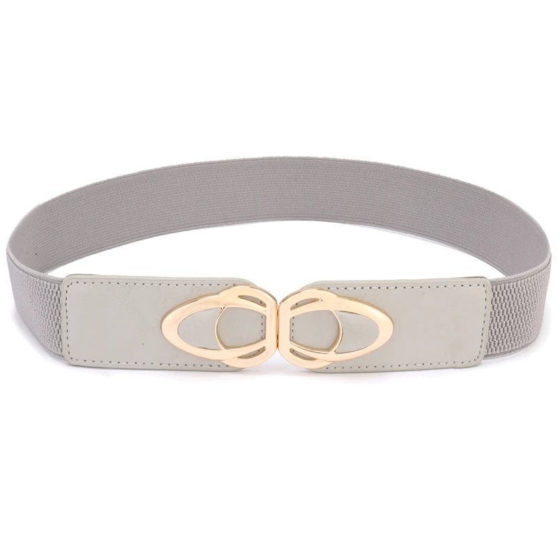 Women's Elastic Stretch Belt with Clasp Alloy Buckle Waist Cinching Waistband Fashion Waist Cinch 4.0cm Wide