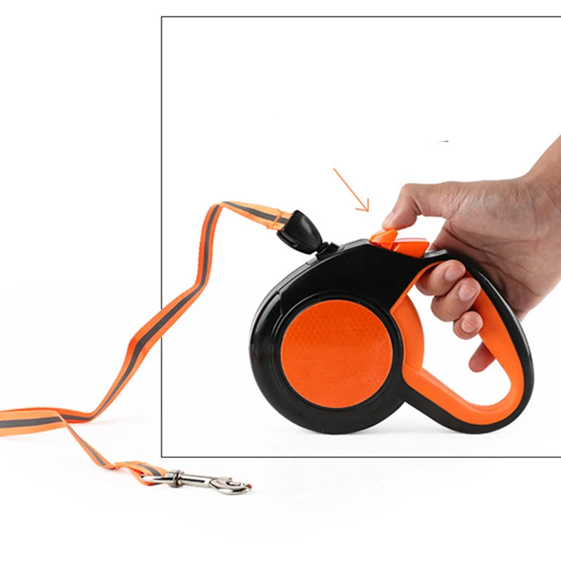 Portable 5 Meters Automatic Retractable Leash Traction Rope Nylon Flexible Pet Dog Lead Night Florescent Leashes Pet Products