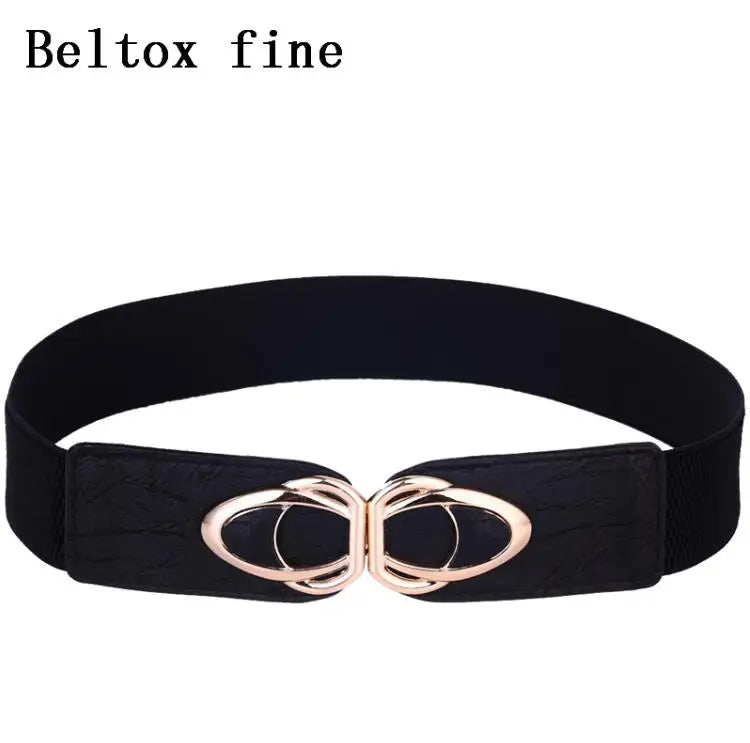 Women's Elastic Stretch Belt with Clasp Alloy Buckle Waist Cinching Waistband Fashion Waist Cinch 4.0cm Wide